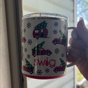 Swig Holiday Camper Plaid Insulated Mug - White, Red & Green